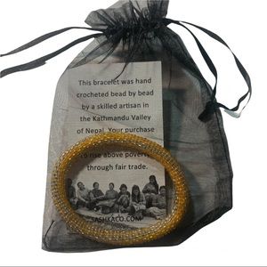 5 for 20 Sashkco yellow & silver beaded bracelet